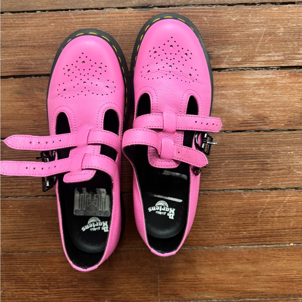 Dr. Martens Women’s Pink Double-Strap Leather Mary Janes